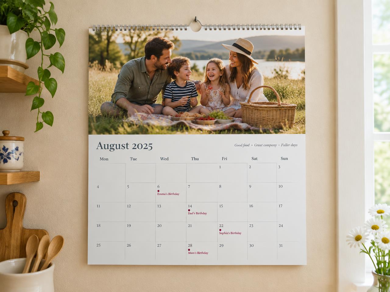 Photo-friendly wall calendar design